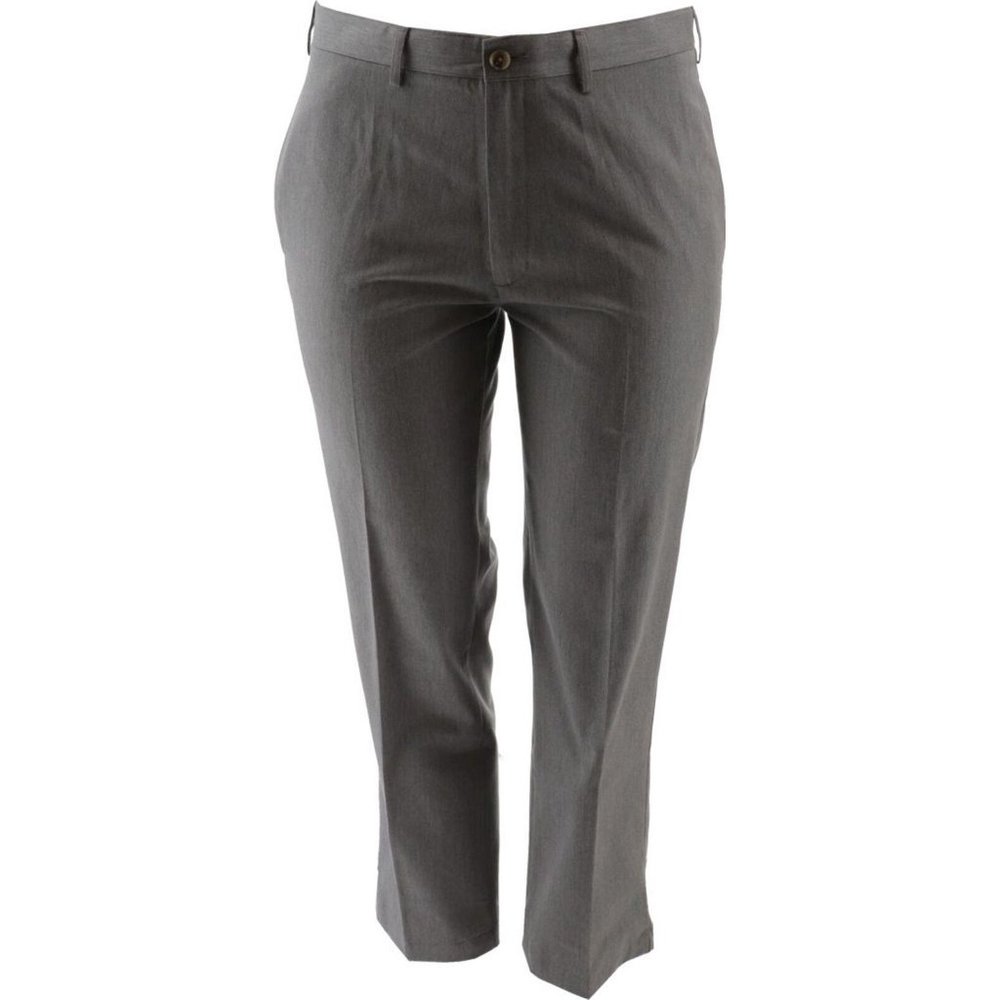 NWT LANDS' END TAILORED‎ FIT NO IRON CHINO PANTS PEWTER HEATHER 35